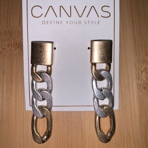 Genevieve Chain Link Earrings in Mixed Metals